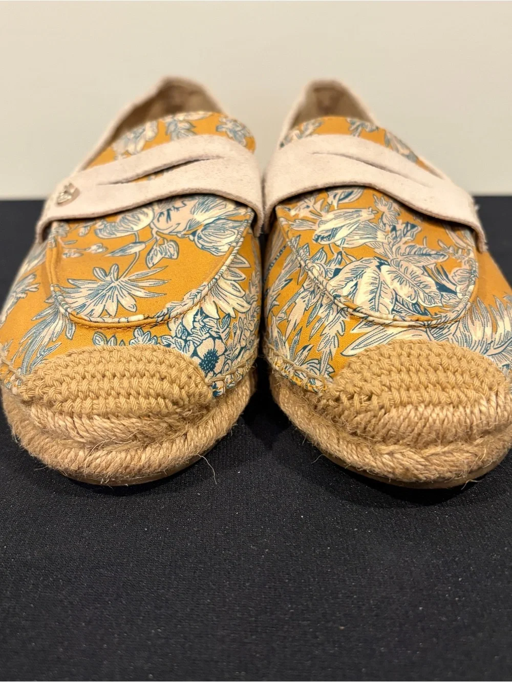 Sam Edelman Kai 2 Marigold Yellow Floral Espadrille Loafers Women's 8.5 M  NWOB